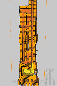 Двухэтажная подовая печь - 3х4 - Разрез